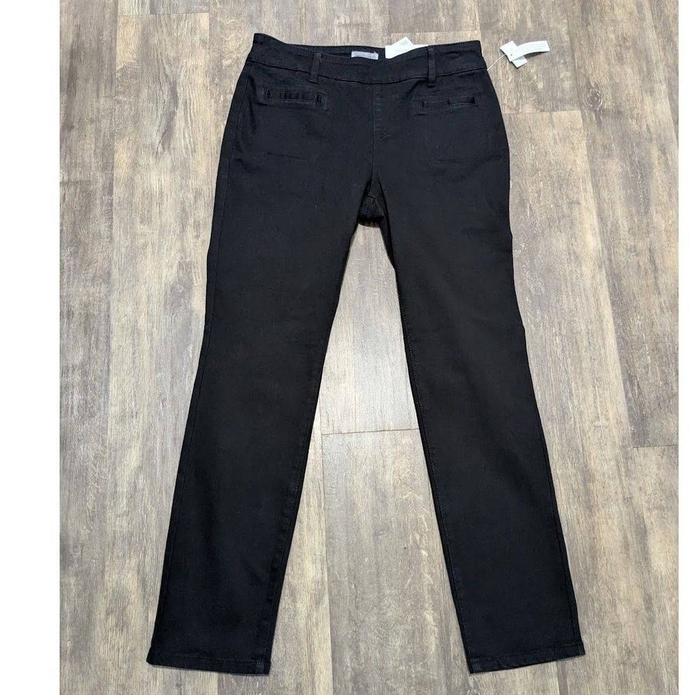 Westbound Petites Jeans Women's 4P Black High Rise Straight Leg Stretch NWT